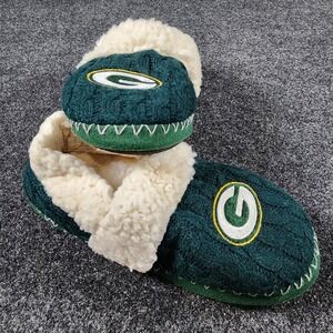 Green Bay Packers Fur Lined Slippers‎ Green Women's Size M(7-8) Comfy